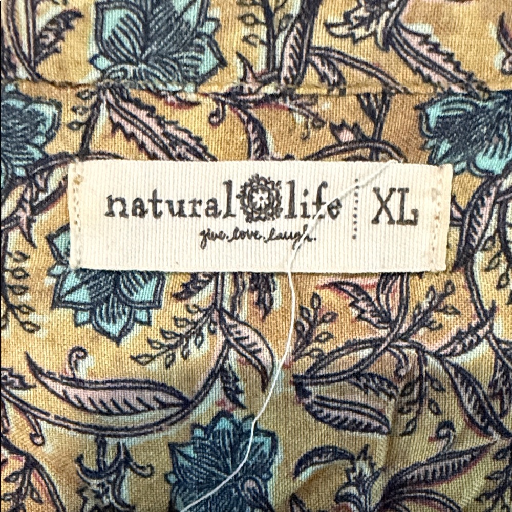 Natural Life Bohemian Style  Floral Blouse - Blue and Yellow XL - Picture 3 of 9
